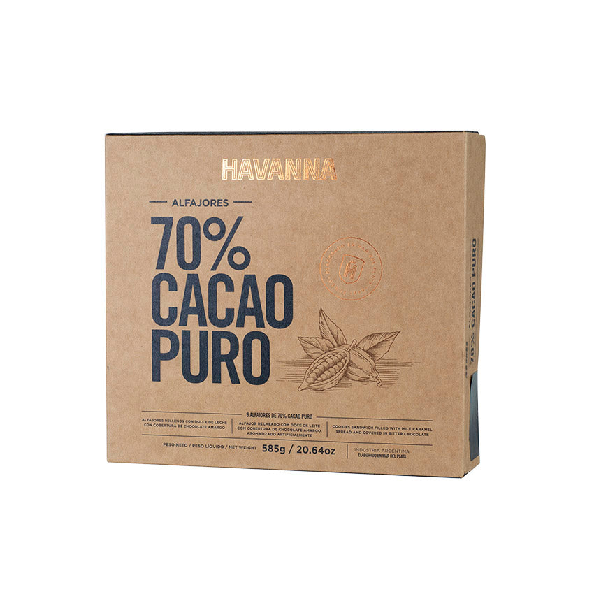 Alfajor 70% Cacau / Alfajores 70% Cocoa - Havanna (Box 9 unit - 585g)
